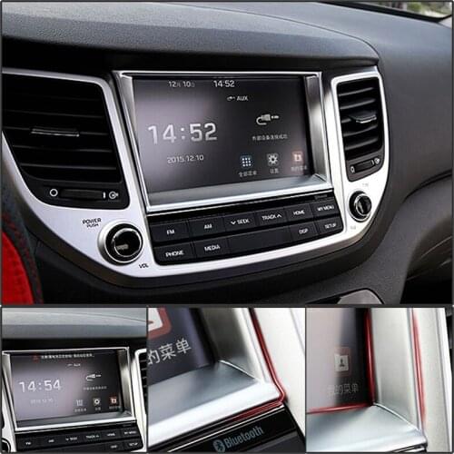 Atreus Interior Center Console Navigator Trim Stickers Covers ABS Car-styling For 2015 2016 2017 Hyundai Tucson Accessories