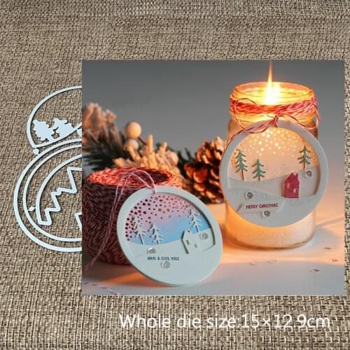 New Design Craft Metal Cutting Die Hillside trees house crystal ball Scrapbooking Album DIY Paper Card Craft Embossing Die Cuts