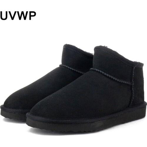 New Top Quality Genuine Sheepskin Leather Snow Boots Real Wool Warm Women Winter Boots Natural Fur Ankle Boots Shoes