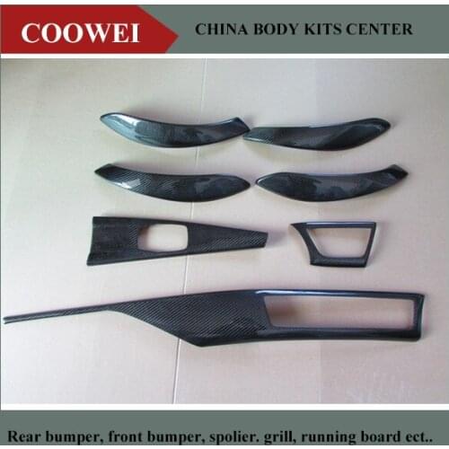 Carbon Trim 7 pcs / Set For BMW F30 F35 Carbon Fiber Interior Trim Only LHD Gloss Black Add on Style