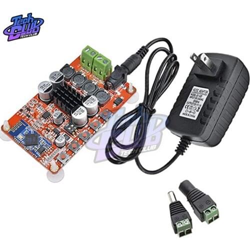 DC 8-25V TDA7492P 4.0 Bluetooth 2.1 Interface power Amplifier board 2X50W + 12V 2A power adapter US plug DIY KIT