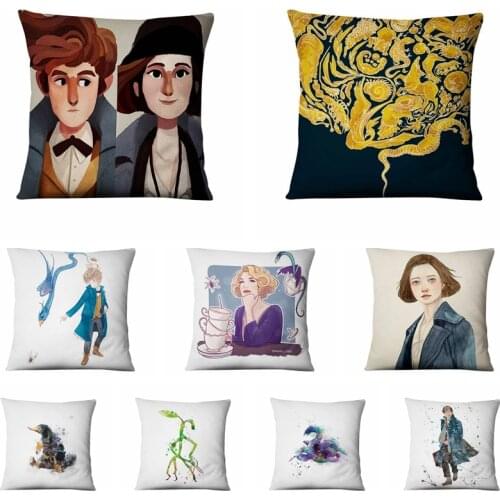 Fantastic Beasts And Where To Find Thin Linen Pillowcase Almofadas Decorativas Para Sofa Throw Pillow Home Decoration Pillows