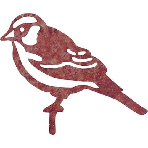 Rusty Metal Bird Silhouettes Garden Fence Decor Woodpecker Robin Steel Country Yard Art Gardening Decoration Metal Bird