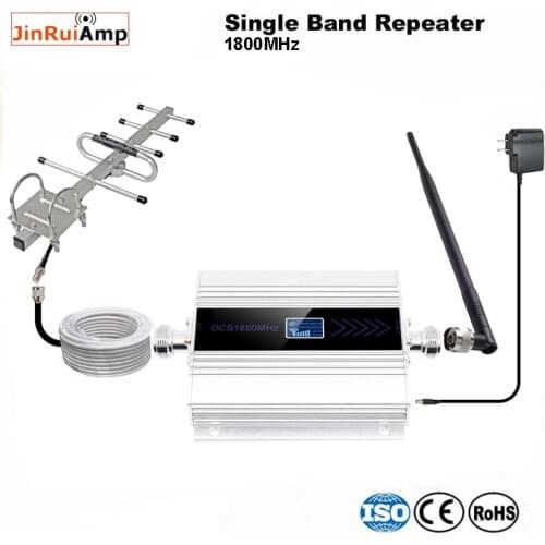 Fullset DCS 1800MHZ GSM 1800 2g 4g LTE Cell Phone Signal Repeater Booster Mobile Phone Signal Amplifier + Indoor Outdoor Antenna