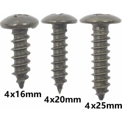 15pcs M4 Screws Auto Car Body Retainer Clips M4 Metal Rivet 4mm Cross Self Tapping Screws