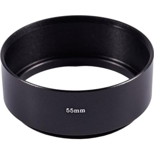 Replacement Screw in Mount 55mm Camera Metal Lens Hood Black