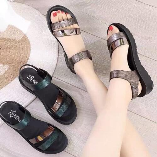 35-41 Plus Size Shoes Woman 2021 Summer Sandals Womens Soft-soled Flat Non-slip Shoes for Pregnant Women Slope Heel Platform