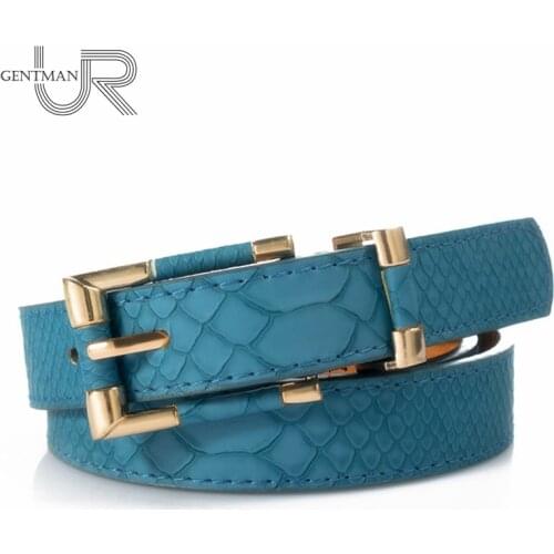 New Women Belts Fashion Crocodile Punk Thin Waist Belt Female Second Leather Straps High Quality Jeans Belts For Women