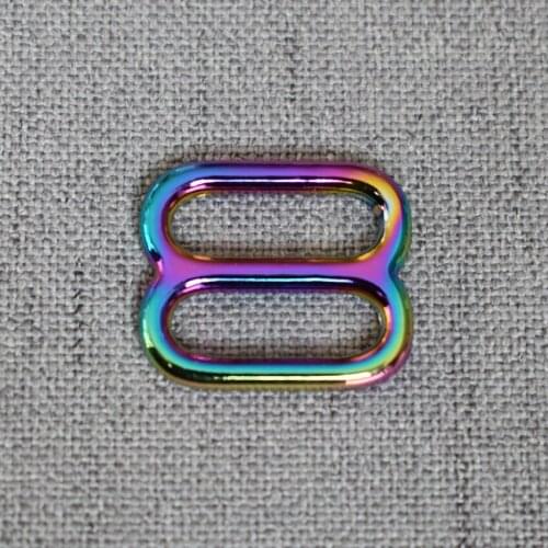 1 Pcs/Lot 15mm Colourful Metal Accessories DIY Shoulder Leather Bag Strap Belt Web Rectangle Adjust Pin Buckle Slider Loop