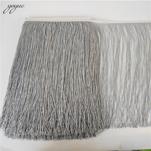 10Yards/lot 50cm Wide Gray Lace Fringe Trim Tassel Fringe Trimming For DIY Latin Dress Stage Clothes Accessories Lace Ribbon