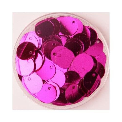 1000pcs/lot 12mm Large Round Sequins PVC Flat Round Sewing Embellishment DIY With Side Hole Craft Accessory Rose Red Fuchsia