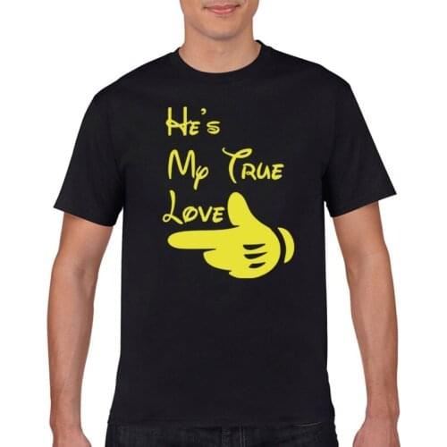 2021Mens T-shirt hes my true love short sleeve cotton Valentines Day gift T-shirt Unisex Valentines T-shirt womens clothing
