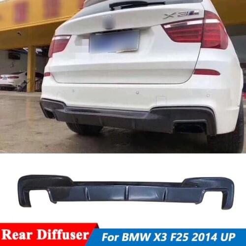 3D Style Carbon Fiber Rear Bumper Lip Diffuser For BMW X3 F25 Sport Version Car Tuning 2014 Up