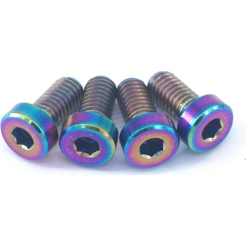 4 PCS M6x12mm Rainbow GR5 Titanium Bolts For Motorcycle Fuel Tank Cape