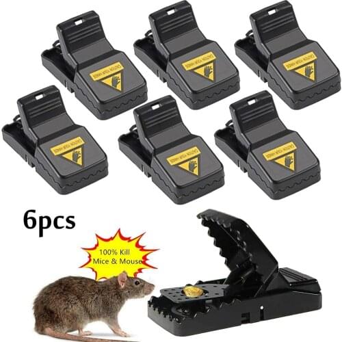 6PCS Plastic Mice Mouse Traps Trap Mousetrap Catcher Killer Pest Control Reusable Mice Catcher Clamp Snap Spring Mouse Trap
