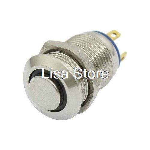 Angel Eye Blue LED Light 3V 12mm NO Stainless Round Momentary Push Button Switch