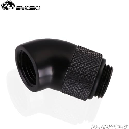 Bykski 45 Degree Rotary Adapter Fittings Computer Water Cooling Loop Fittings,Silver,Black,Gold,Red,White,Blue G1/4 ",B-RD45-X
