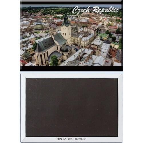 Czech Republic old city church Urban aerial view 22789 Travel souvenirs gifts for friends Creative refrigerator