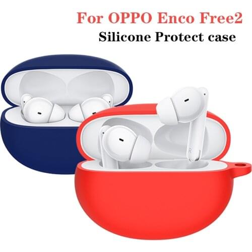 2021NEW For OPPO Enco Free 2 Case Solid Color Non-slip Silicone Protect Earphones Cover for OPPO Enco Free2 Headphones Case
