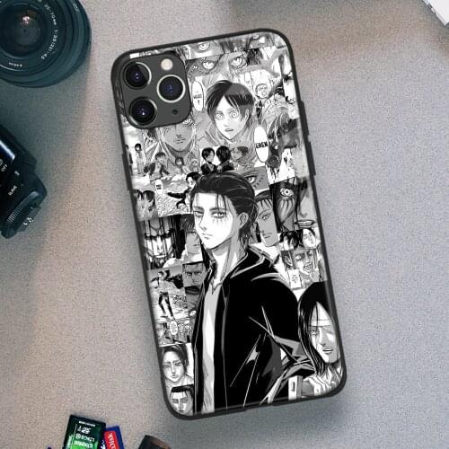 Eren Yeager Attack on Titan Anime Soft TPU Glass Phone Case for IPhone SE 6s 7 8 Plus X Xr Xs 11 12 Mini Pro Max Samsung