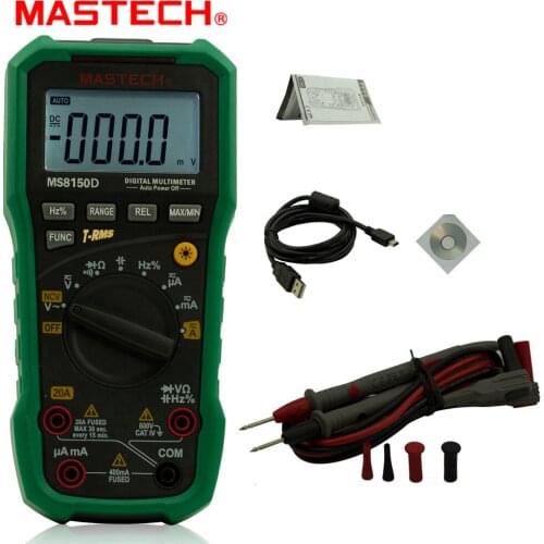 Mastech MS8150D Digital Multimeter Auto Range Ture RMS Handheld Portable Tester Meter Electrical Instrument Diagnostic-tool