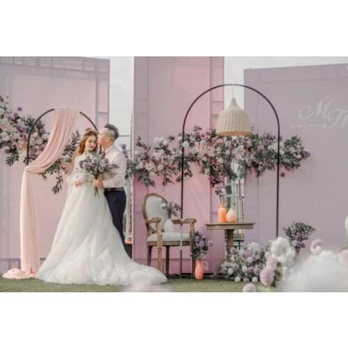 Flower Wedding Welcome Sign Billboard Iron Arch Frame With Plinth Table Cake Stand For Birthday Party Balloon Backdrops Decor