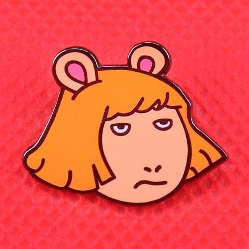D.W. Read enamel pin funny side-eye brooch Arthur badge Internet Meme pop culture pins creative gift jackets backpack accessorie
