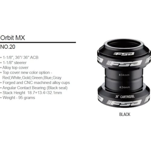 Orbit MX NO.20 Threadless Headsets For 34MM Headtube