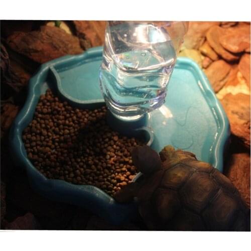 Pet Reptile Feeder 2 in 1 Automatic Water Food Feeding Plate Lizard Turtle Dispenser Reptiles & Amphibians Feeding Supplies