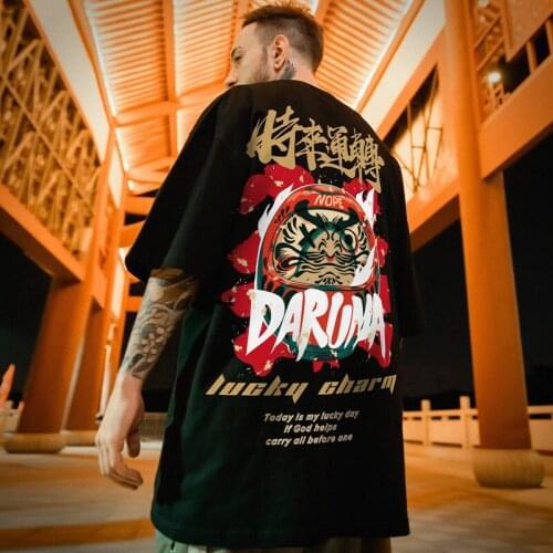 Mens Summer Trendy Chinese Style Menswear Fashion T-shirt Loose Trendy Plus Size Half Sleeve Men Oversize Clothing