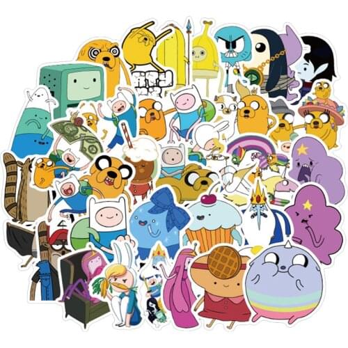 50Pcs Anime Adventure Time Stickers Pack For Kids On The Laptop Fridge Phone Skateboard Travel Suitcase Sticker