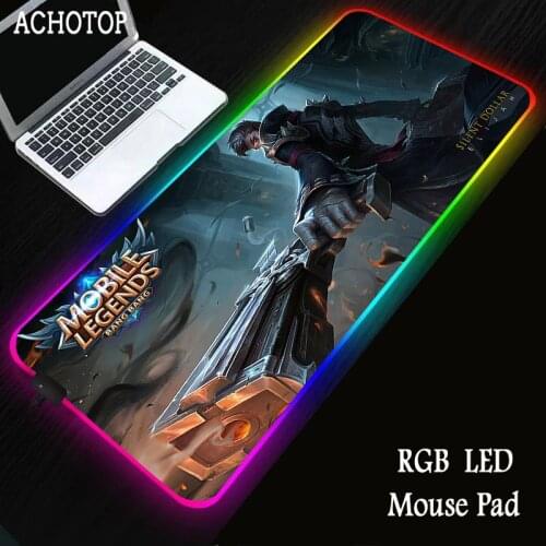 Extra Large Mouse Pad RGB Big Computer Gaming Mousepad Anti-slip Natural Rubber with Locking Edge LED Gaming Mouse Mat