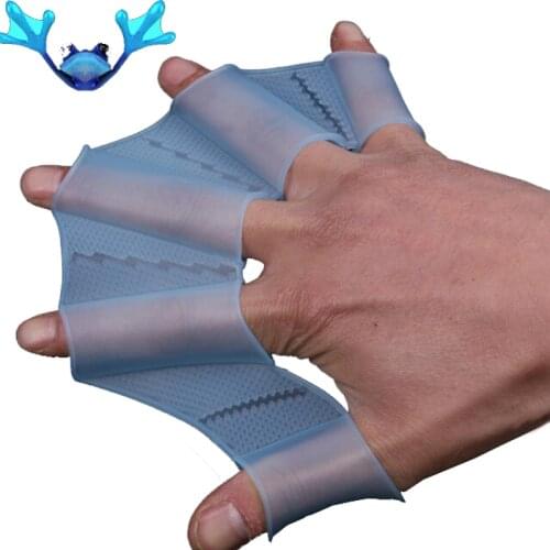 1 Pair Silicone Hand Paddle Flippers Swimming Webbed Gloves Dive Paddle S M L Paddle Improve Resistant Swim Glove Equipment