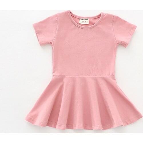 Dresses for Girls Clothes 2019 Cotton Casual Princess Dress Solid Pattern Kids Dresses Children Clothing Baby Girl Dress 3-12Y