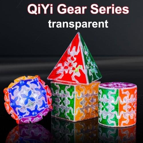 Qiyi Gear 3x3 Pyramind Cylinder Sphere Transparent qiyi gear Speed Cubes Professional Cubo Magico Educational Kids Toys