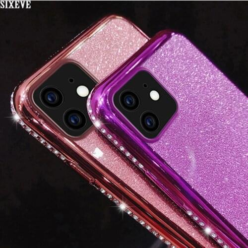 Luxury Rhinestone Glitter Case For iPhone 12 11 Pro Max X XS 6 S 6S 8 7 Plus 11pro Soft Silicone Mobile Phone Cover Shell Bumper