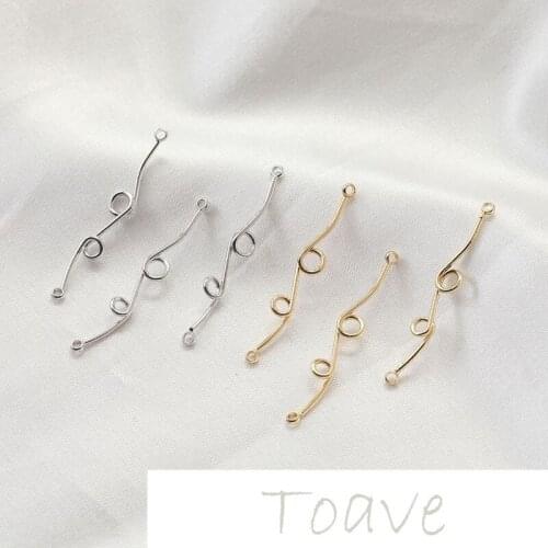 14K gold-coated S line double loop double hanging line diy earrings hand-made material basic accessories
