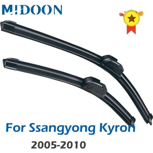 MIDOON Wiper LHD Front Wiper Blades For Ssangyong Kyron 2005 - 2010 Windshield Windscreen Front Window 22"+19"