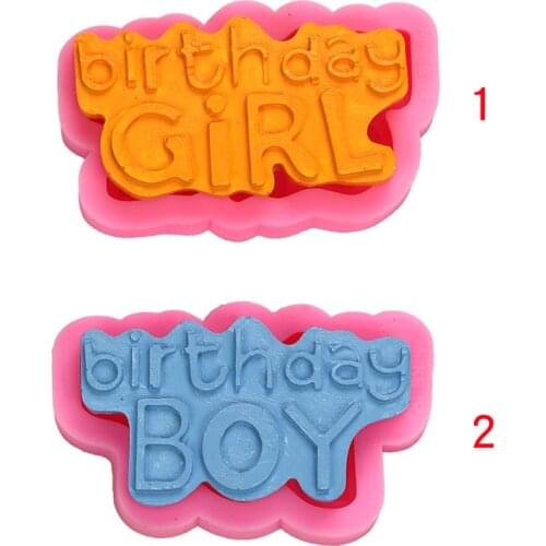 3D Silicone Cake Mold Happy Birthday Letter Fondant Chocolate Mold Baking for Home Kitchen DIY Decorating Baking Tools