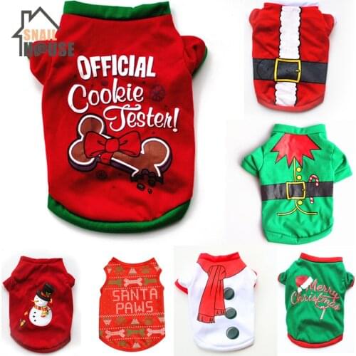 Snailhouse Pet Dog Clothes Christmas Costume Cute Cartoon Clothes For Small Dog Cloth Costume Dress Xmas apparel for Kitty Dogs