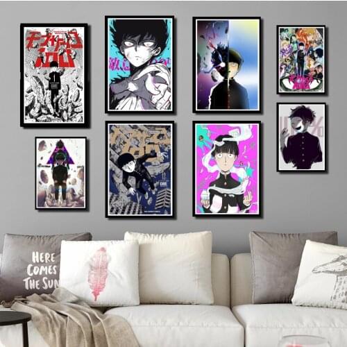 Perfect JL Mob Psycho 100 Art Poster Painting Wall Picture Posters Home Decor wall stickers