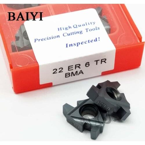 10pcs carbide threading insert 22ER 6TR BMA lathe thread tool Internal Processing stainless steel and steel 22 ER 6TR