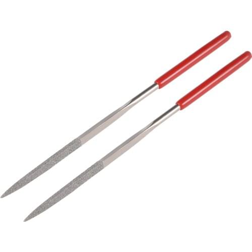 Uxcell 2Pcs 4mm x 160mm Triangular Diamond Needle File 150 Grit