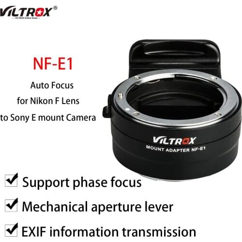 Viltrox NF-E1 Lens Adapter Ring Auto Focus Lens Adapter Aperture ​Control for Nikon Lens to Sony E mount A6500 A6300 A7II Camera