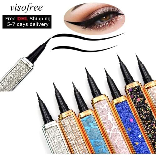 Magic Self-adhesive Liquid Eyeliner Pencil Glue-free Magnetic-free for Eyelashes Waterproof Eye Liner Pen Makeup Cosmetic bulk