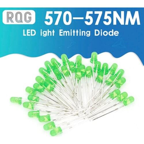 Green F3 3mm LED Green light emitting diode light-emitting Green turn Green 570-575NM 1000PCS