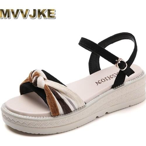 MVVJKE 2020 Summer New Ladies Sandals Fashion Wild Women Shoes Tenis Feminino