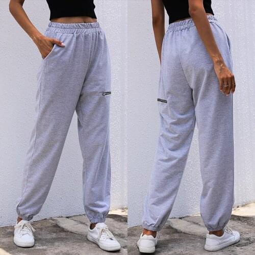 Women Loose Fashion Sports Pants 2020 Autumn Air-Conditioned Home Straight Elasticated Casual Trousers Pantalones Deportivos