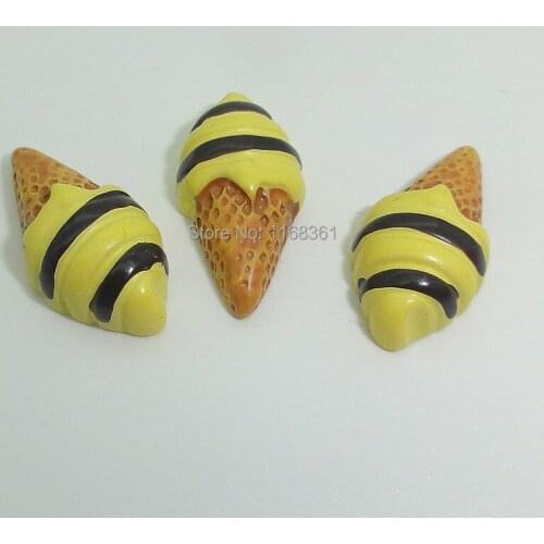 1pcs/lot resin flat back black stripe Icecream 24mm Scrapbook Embellishment DIY Phone Decoration B406-6