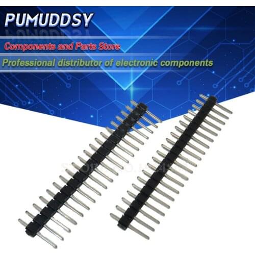 10PCS 2.54mm Single Row Male 1~40P Breakaway PCB Board Pin Header Connector Strip Pinheader 1/2/3/4/5/6/8/10/12/20/40Pin